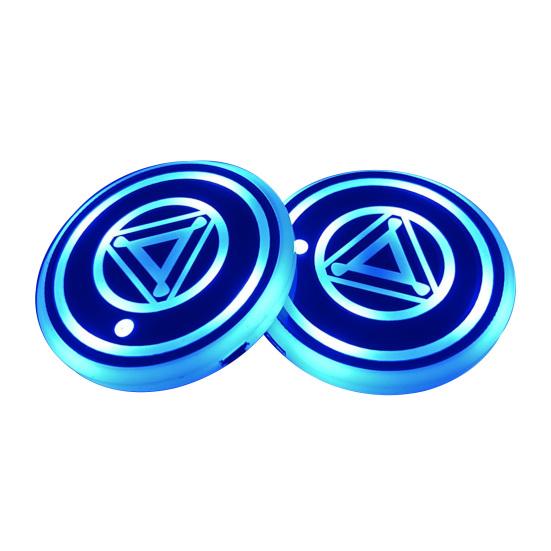 2Pcs LED Car Cup Coaster Waterproof Cup Pad with Light Sensor USB Rechargeable LED Car Interior Atmosphere Lamp Decoration Cup Mat
