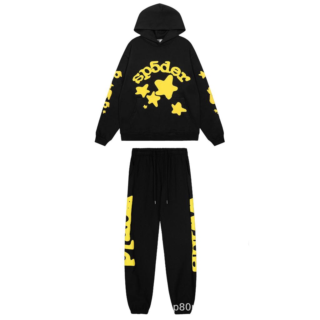 Americký trend Sp5der5555 Mikina s kapucí z froté látky se pavučinou