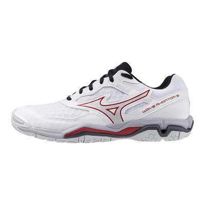 Wave Phantom 3 Handball Club Wide Size 2E Shoes, Activities, Width, Lightweight, Indoor, Men's, White/Red/Black, 27.0 Cm,