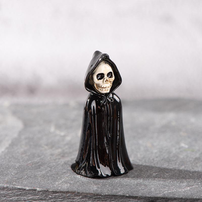 New Mini 3D Horror Halloween Raven Tombstone Skull Series Resin Hallowmas Doll House DIY Accessories