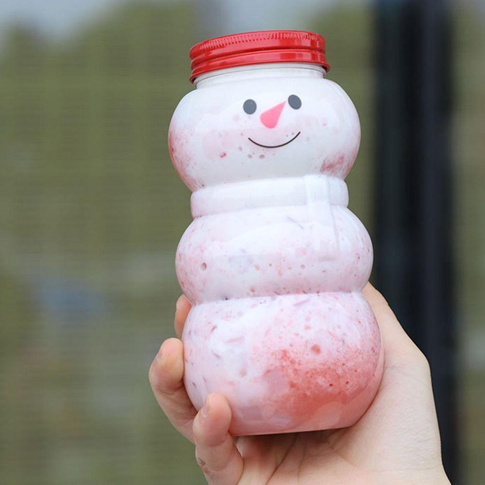 500ml Christmas Candy Jars Christmas Snowman Shaped Snacks Storage Bottle
