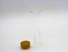 Glass Square Long Cylindrical Pot M with Cork, Cork Stopper Glass Bottles (6 Pieces)