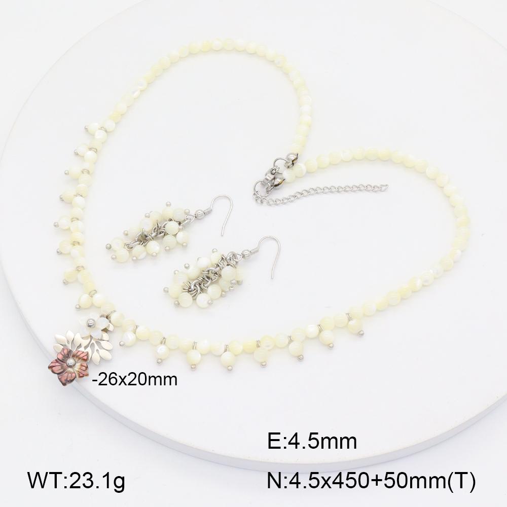 Stainless Steel Gold Flower Set Women 4pcs Necklace Earrings Bracelet Ring Cubic Zirconia Luxury Wedding Party Anniversary Gift