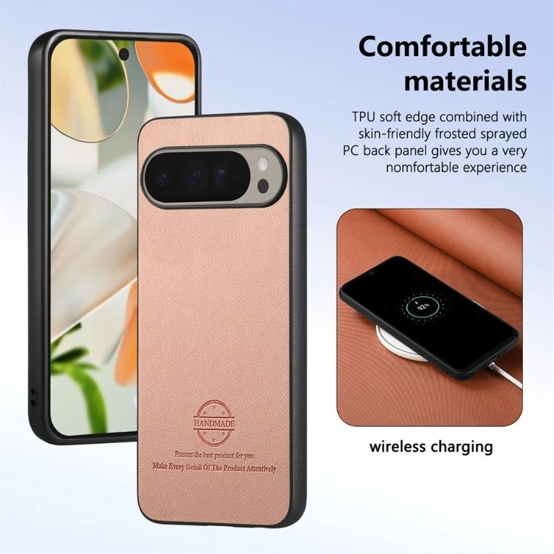 PU Leather Matte Case for Google Pixel 10Pro XL 9 Pro XL 9A Shockproof Soft TPU Frame Fabric Back Cover for Pixel 10 Pro XL