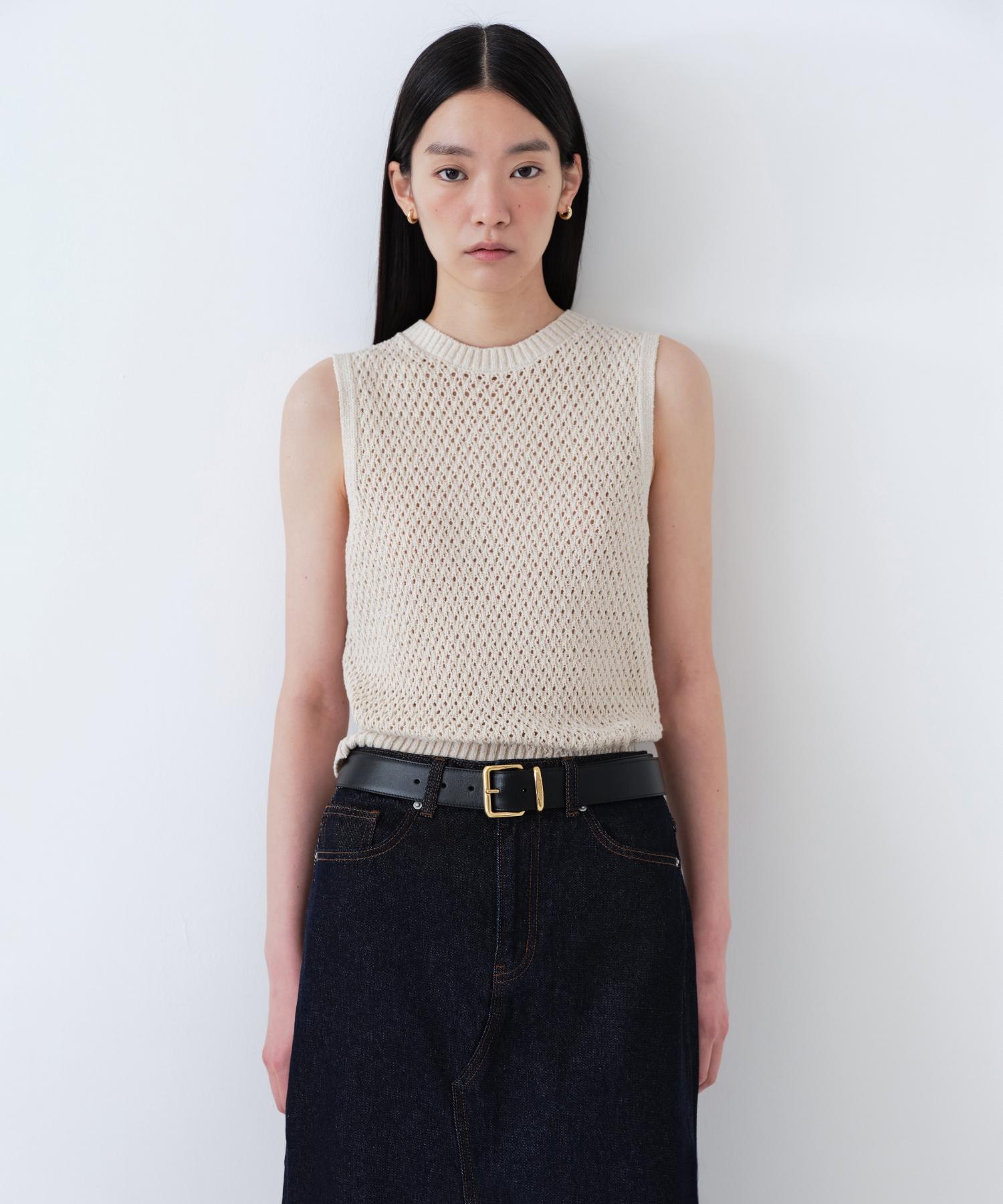 Musinsa Standard Woman Women S Linen Blend Crochet Sleeveless Top [Light Beige] Light Beige/M