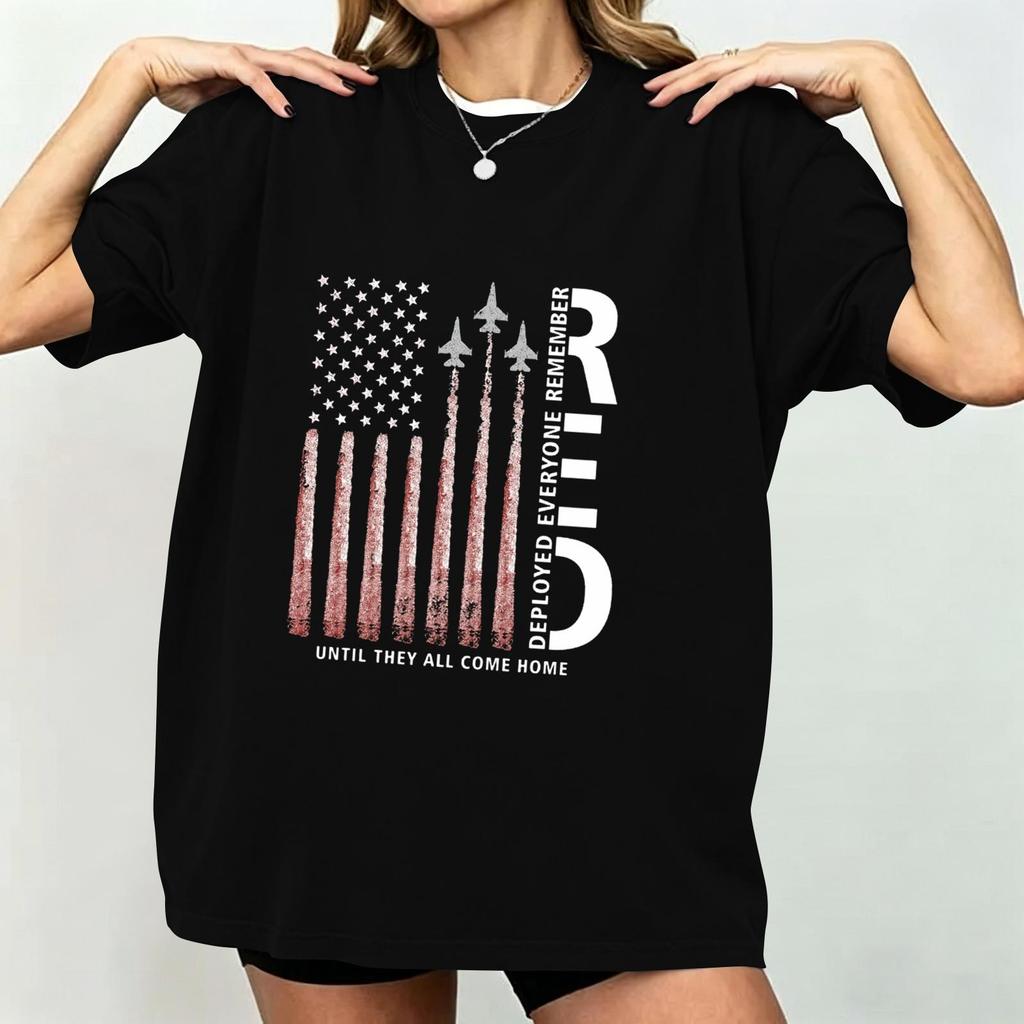 Women's Casual Short Sleeve T-Shirt Crew Neck Loose Fit Letter Print Fashion Top Comfortable Everyday Wear