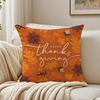 Thanksgiving Pumpkin Maple Leaf Cushion Cover Linen Minimalist Soft  for Sofa Bed Home Room Decor