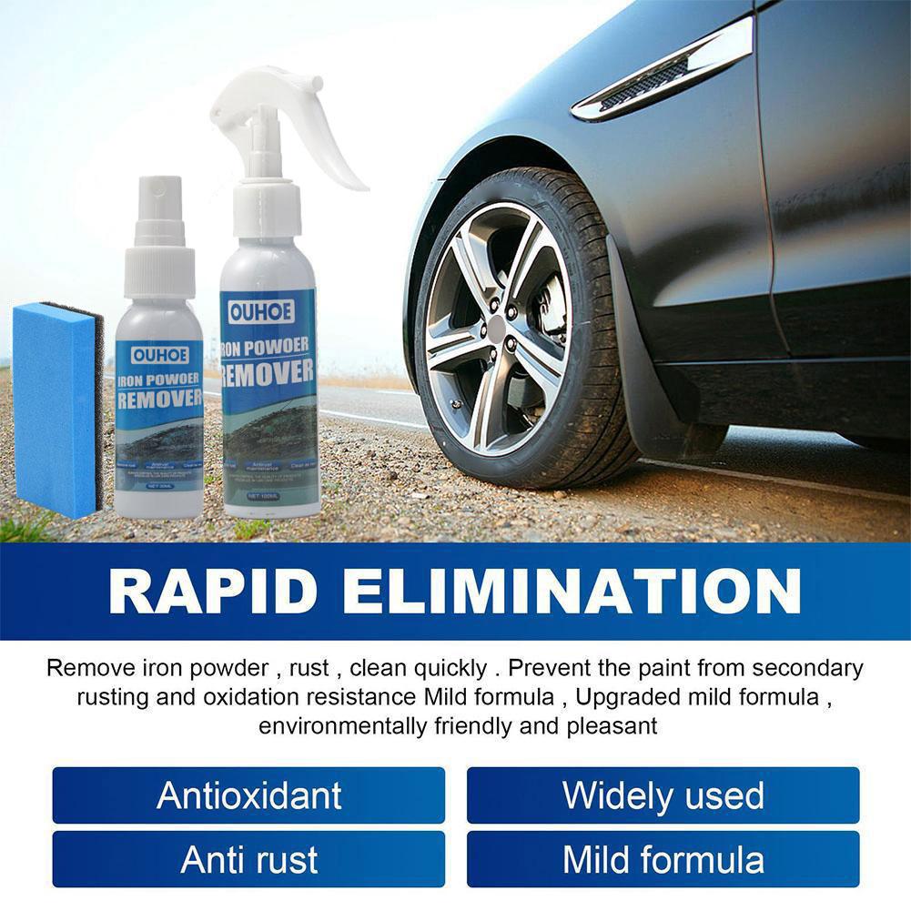 100ml Car Rust Remover Spray Metal Paint Cleaner Maintenance Cleaning Car Remover Supplies Powder Car Iron Spray Rus L0J3