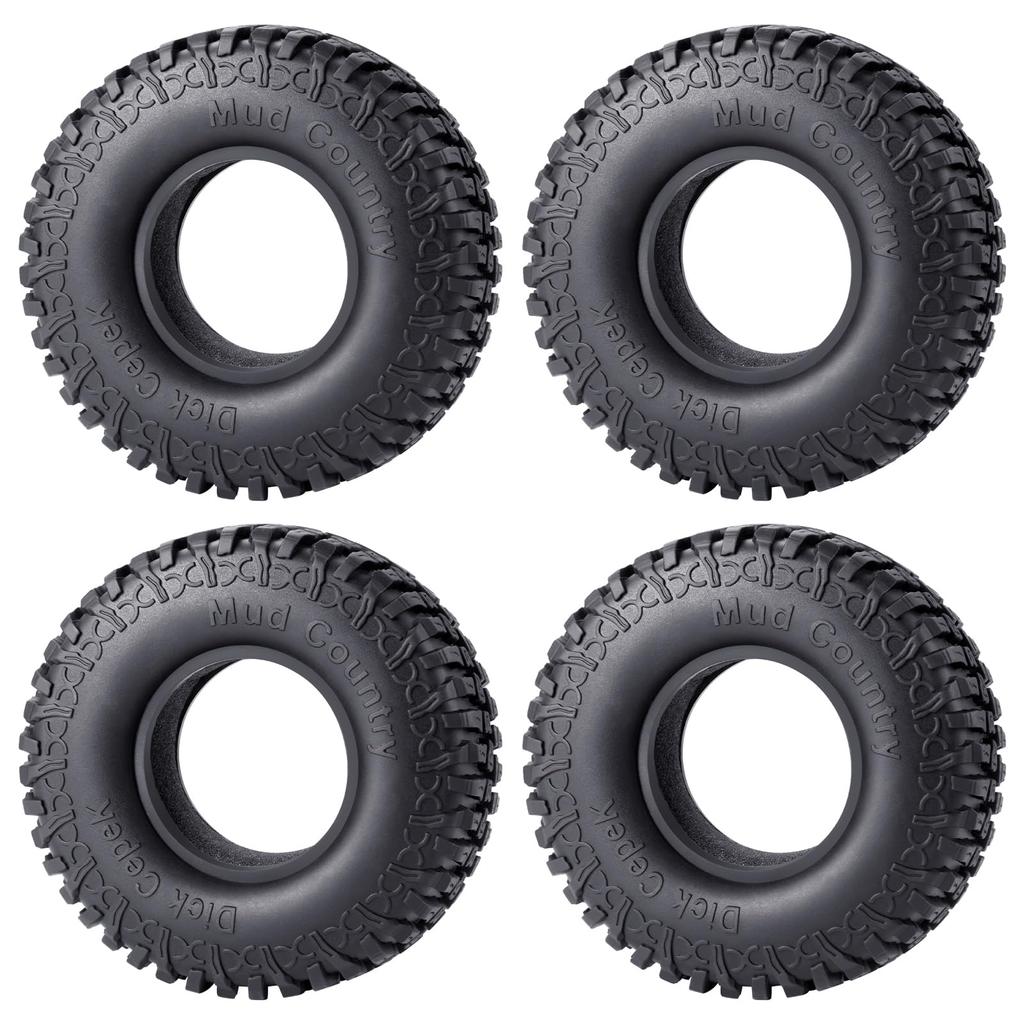 TRZX 1.9" 100mm Rubber Wheel Tire Upgrade Parts for 1/10 Axial SCX10 TRX4 D90 RC Crawler Car (4 Pieces)