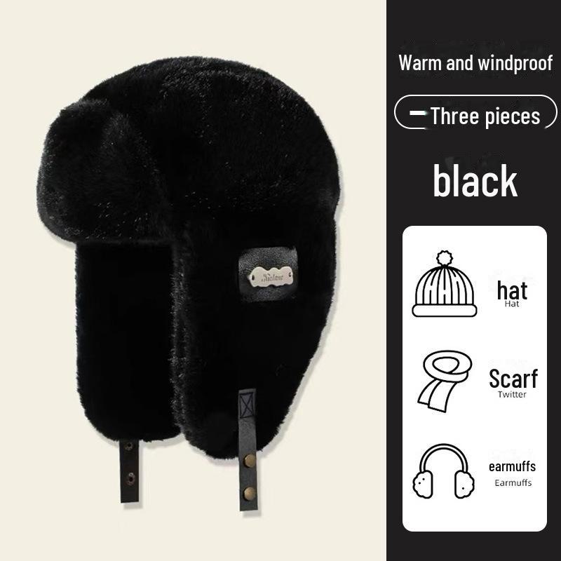 Women's Korean Velvet-Lined Windproof Winter Ear and Neck Protection for Riding