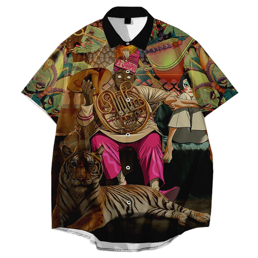 Rock Band Gorillazs  Shirts 3D Printing Graphic Street Style Shirt Casual Loose Fashion Men/Women Clothes Streetwear