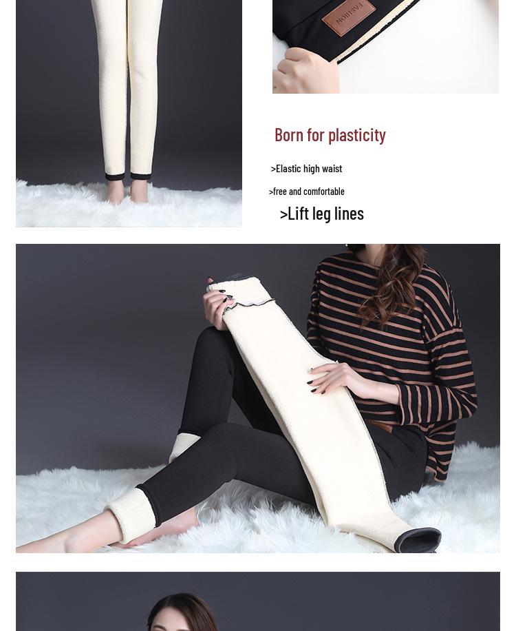 Northeast Women's High-Waist Wool Leggings: Thick Fleece Lined, Plus Size, Tummy Control, Warm Pants for Autumn/Winter