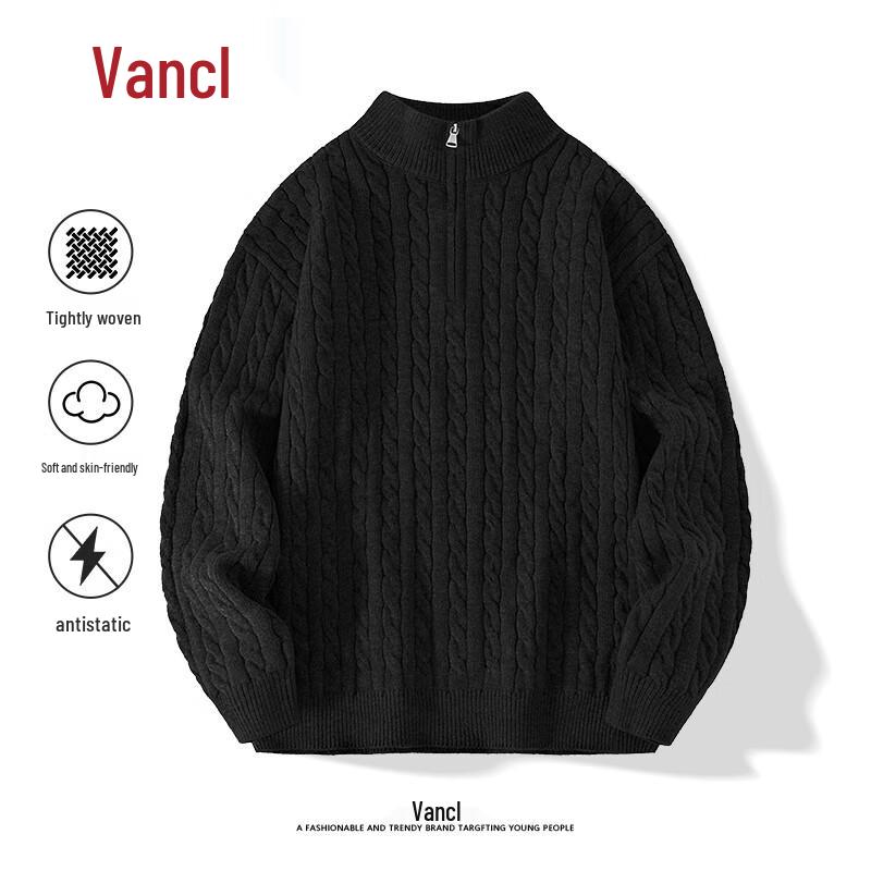 

VANCL Men s Winter Warm Half-Zip Knit Sweater 2XL