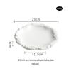 Rock Texture Ruffle Edge Ceramic Dinner Plate, Shallow 2024 New Style Tableware for Hotels