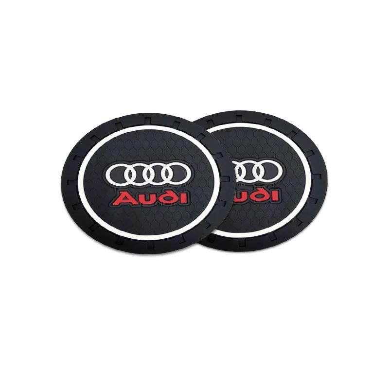 2Pcs Silicone Anti-slip Pad Water Cup Holder Drink Mats Car Coaster for A Sline TT RS6 A7 A8 A1 A3 A4 A5 Q3 C6 S3 S4 S5 S6 S8