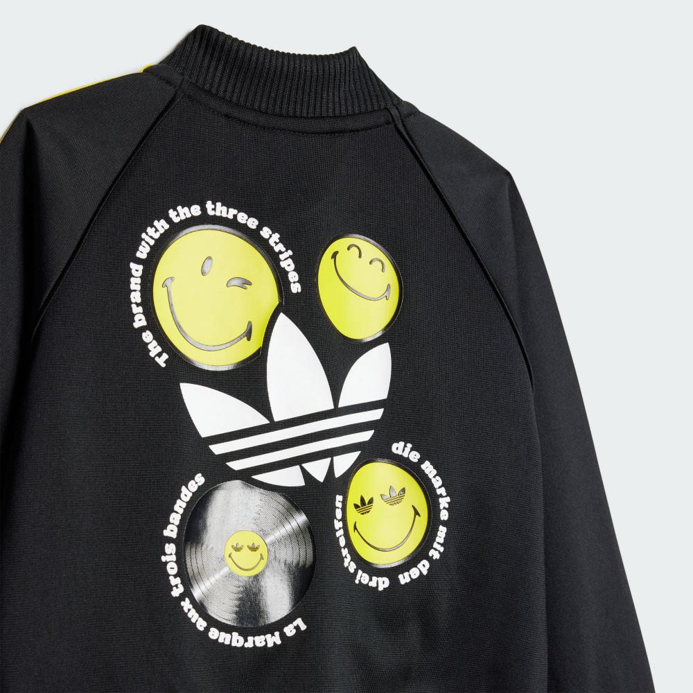 adidas Originals X Smileyworld Collaboration Casual Sports Suit Sst Striped Comfortable Versatile Jacket Simple Soft Long Pants Baby Suit Black JD2874