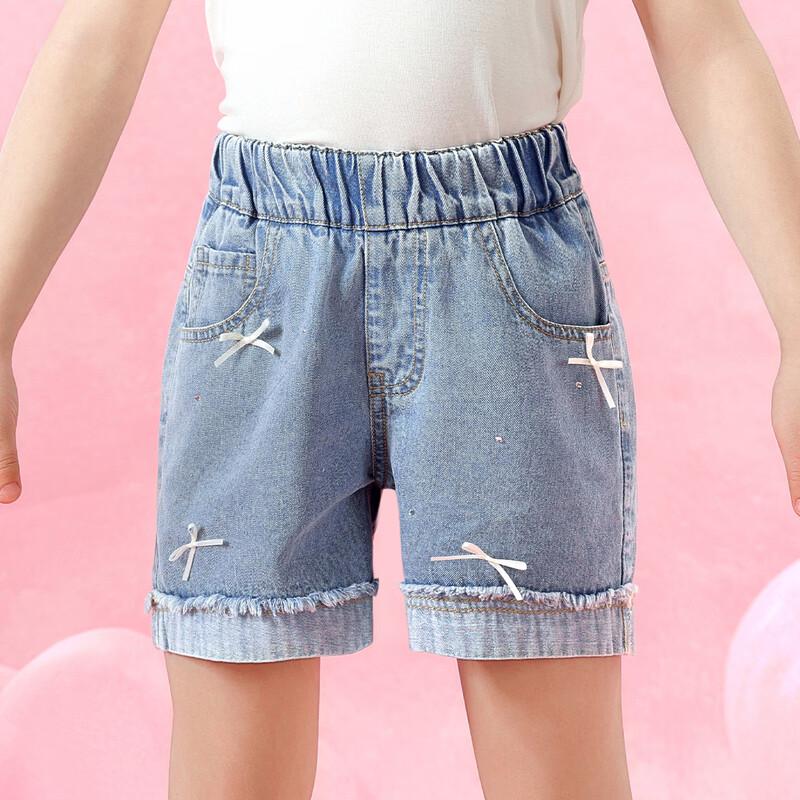 Little Tiger Patty Girls' Denim Shorts with Bows