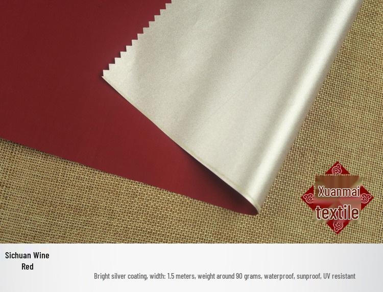 210T Silver-Coated Waterproof Dust Cover Fabric for Car, Tent, and UV Protection.