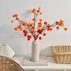 Artificial Chinese Lantern Stems Realistic Orange Fake Koelreuteria Branch 31.5 Inch Tall Faux Silk Stems for Vase Farmhouse Kitchen Table Centerpiece