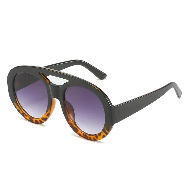 

Vintage Double Bridges For Ladies Round Sun Glasses Stylish Pattern Gradient Shades UV400 For Gents Trending Punk Sun Glasses Gafas De Sol As the picture