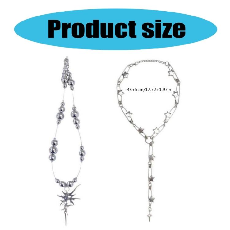 Eye Catching Thorn/Star Pendant Necklace Adjustable Length Neckchain Choker Adorment for Stylish Outfits and Parties