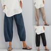 Damskie Spodnie Wiosenno-Letnie Plus Size 5XL Jednokolorowe Szerokie Nogawki Luźne Codzienne Elastyczny Pas Dziewięciominutowe