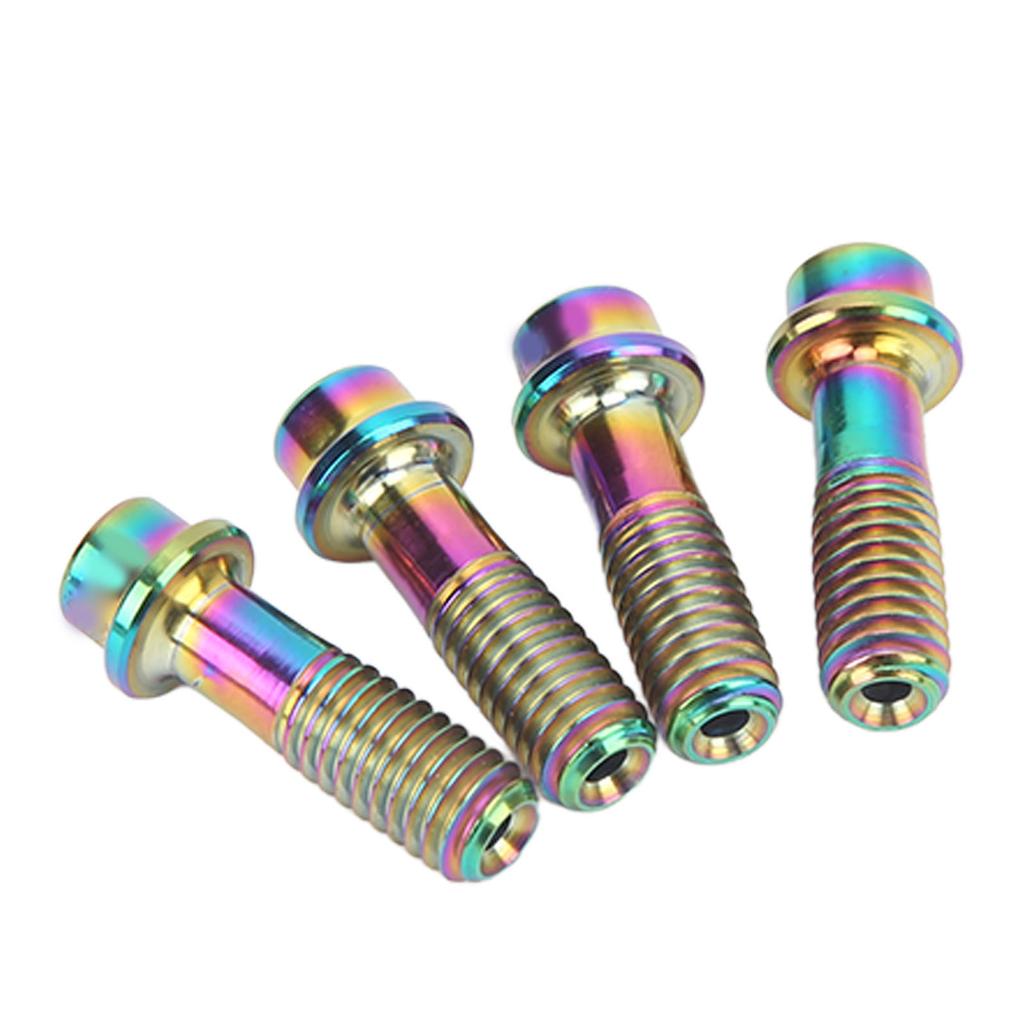 4Pcs Bike Brake Lever Fixed Screws M6x18mm Titanium Alloy Light Weight Bike Screws Mountain Bike Accessories Colorful