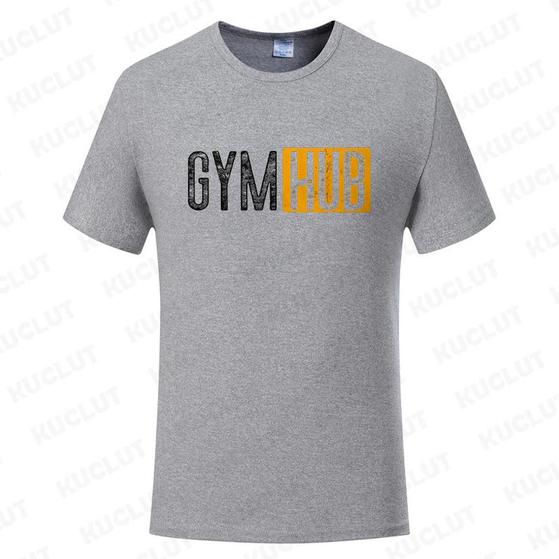 Gym Hub Print Men's T-Shirt Oversize Funny Graphic Tees for Men Summer Tops T Shirt for Men Clothing Fashion T Shirt Casual Tee