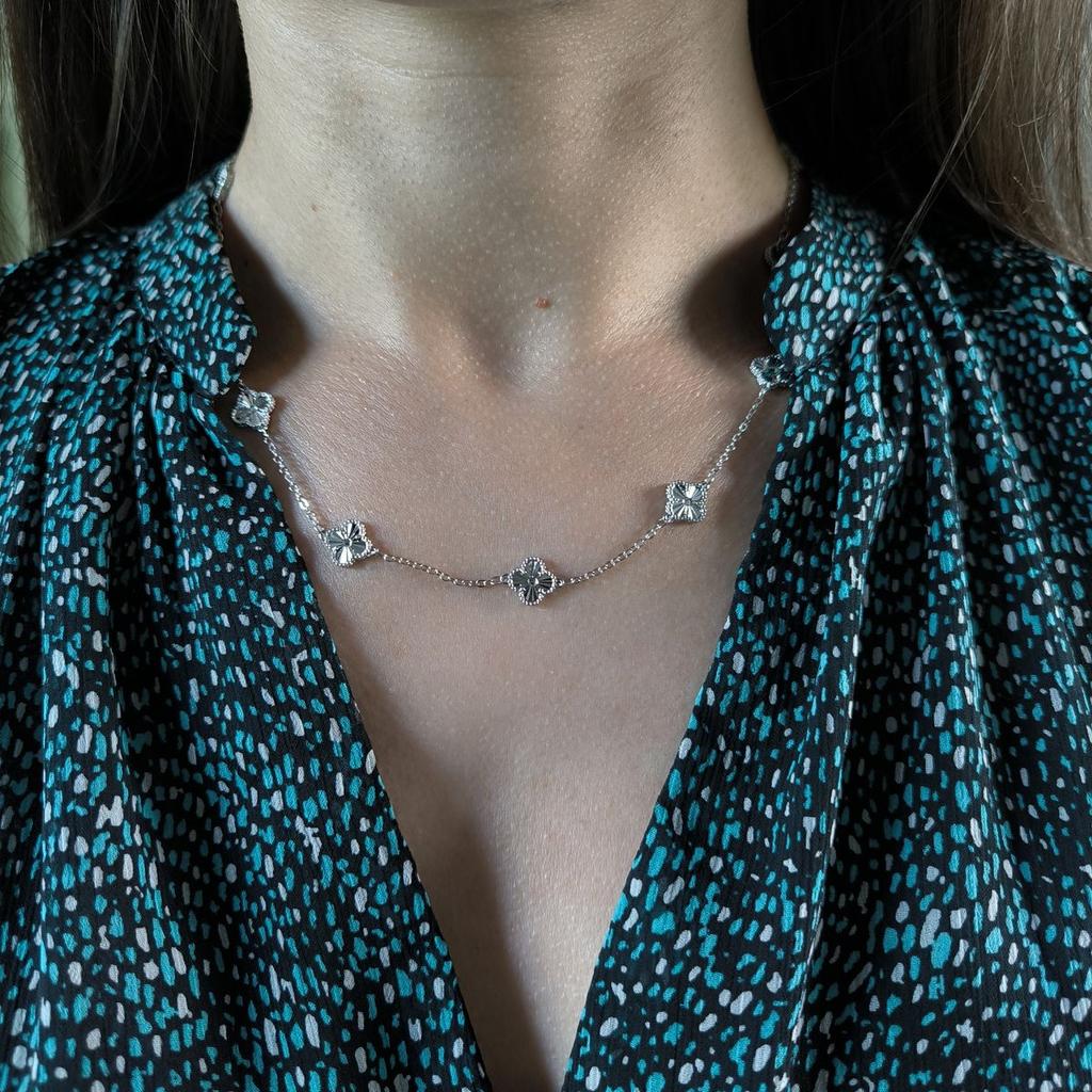 Серебряное колье с без камней, вес изделия 6,58 гр (2190646)