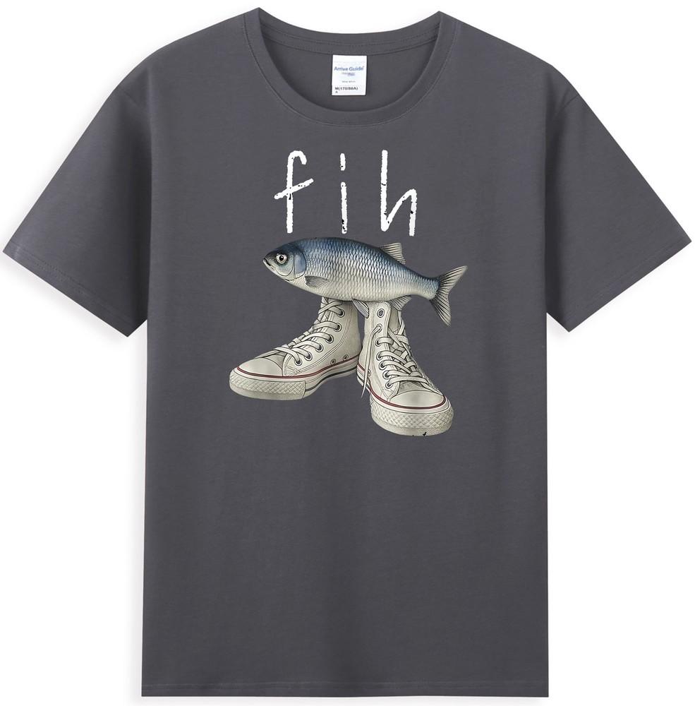 Fih Schuhe Fisch Lustig Falsch geschrieben Fisch Mit Schuhen Meme Retro Unisex T-Shirt