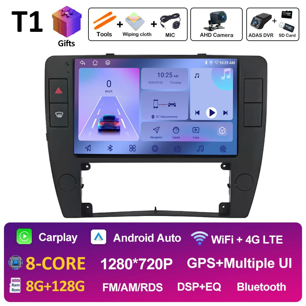 Sistem stereo wireless Carplay DSP pentru Volkswagen Passat B5 2000 2001 2002 2003 2004 2005 Android 14, ventilator de răcire, accesorii Bluetooth