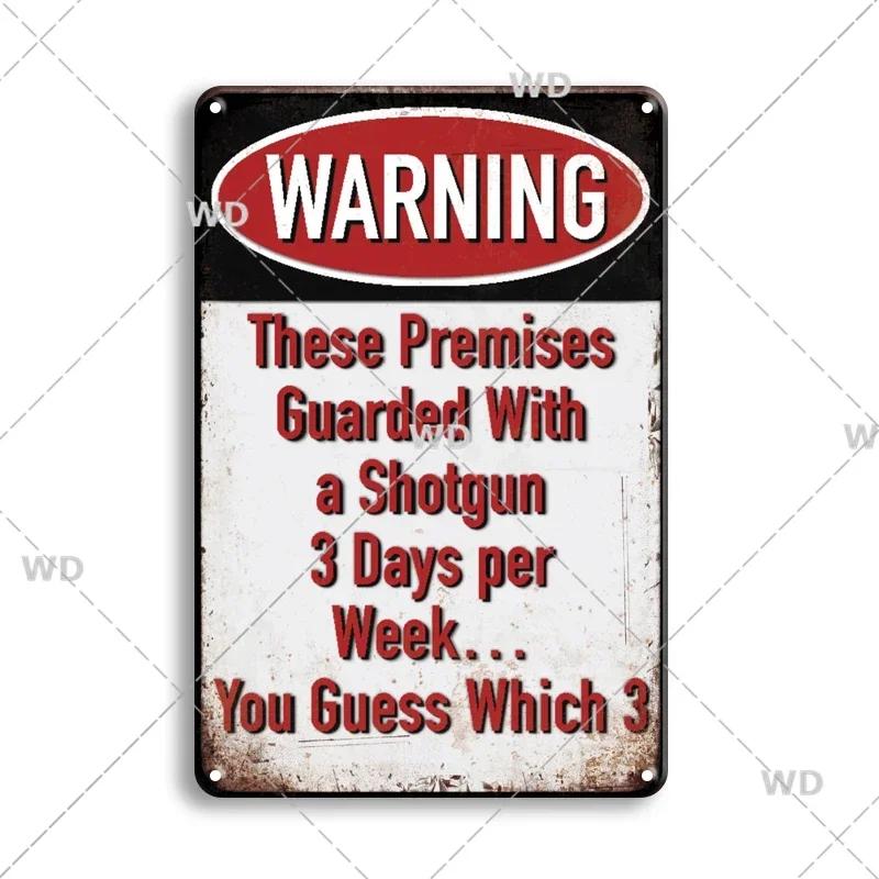 Retro Danger Warning Metal Sign - Vintage Caution Plaque - Metal Plate for Garage Park Home Wall Decor
