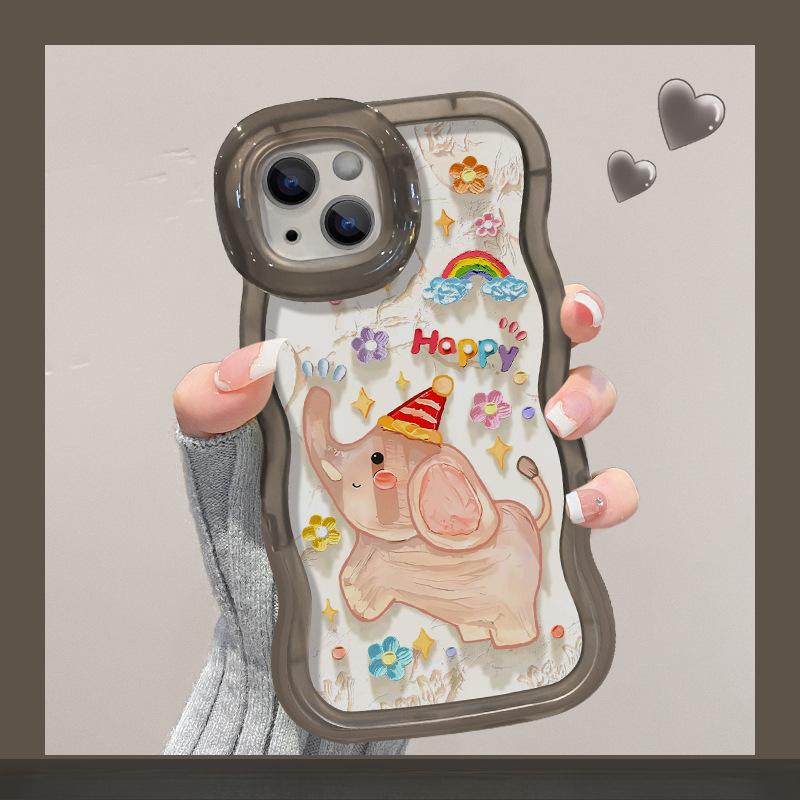 

Совместим с чехлами для Apple 16 Phone 15/13 ProMAX Масляная живопись Слон, Подставки Huawei/Xiaomi /oppo/vivo 14 Redmi K40/K40 Pro