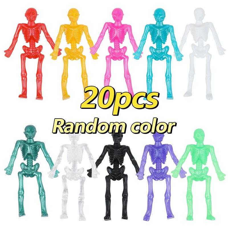 10/20/30pcs Halloween Stretchy Skeleton Trick or Treat Gift Fun Sticky Toy Kids Halloween Party Favors Goody Bag Pinata Fillers