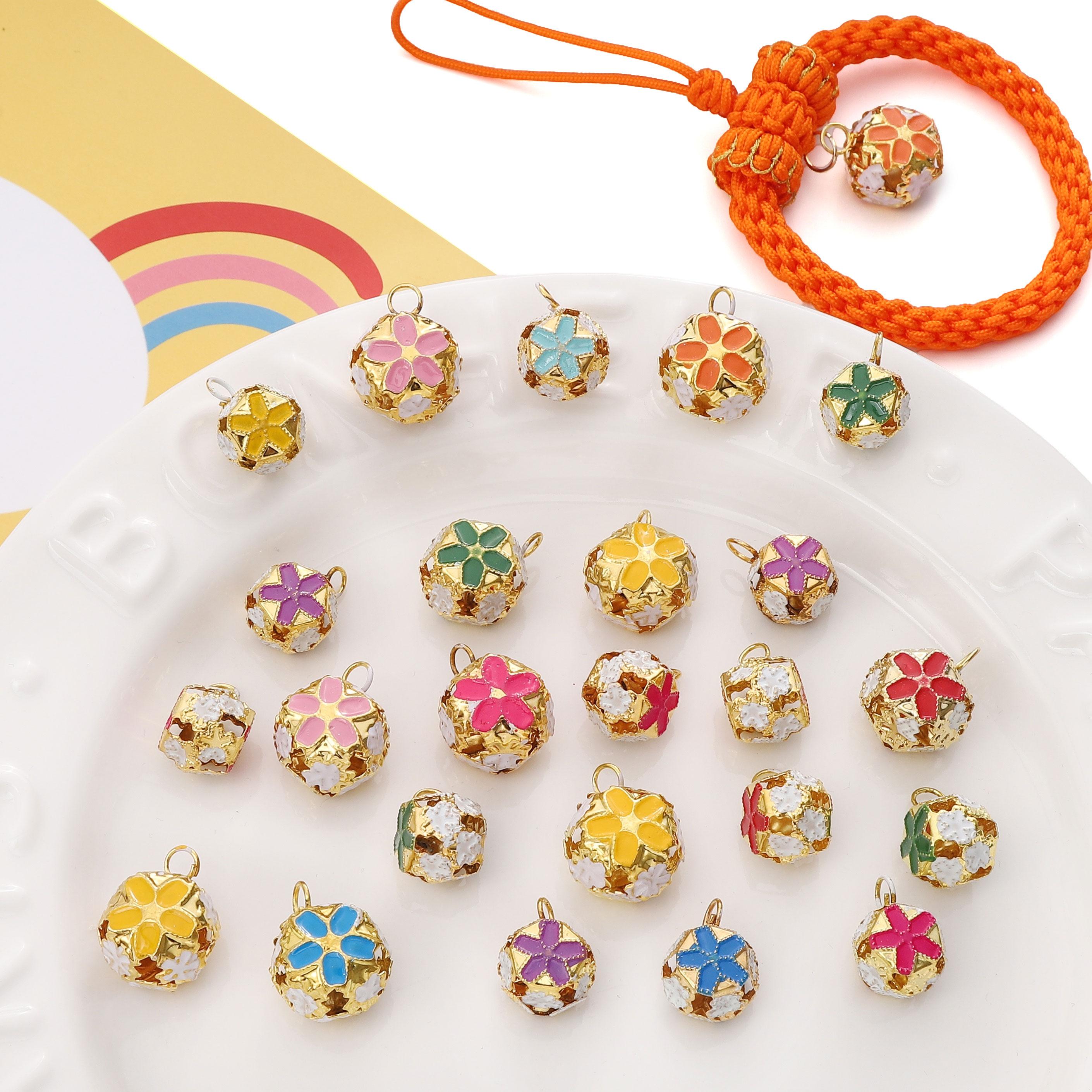 

5-50Pcs Iron Colorful Bell For DIY Bracelet Necklace Keychain Accessories 14mm 5pcs жовтий