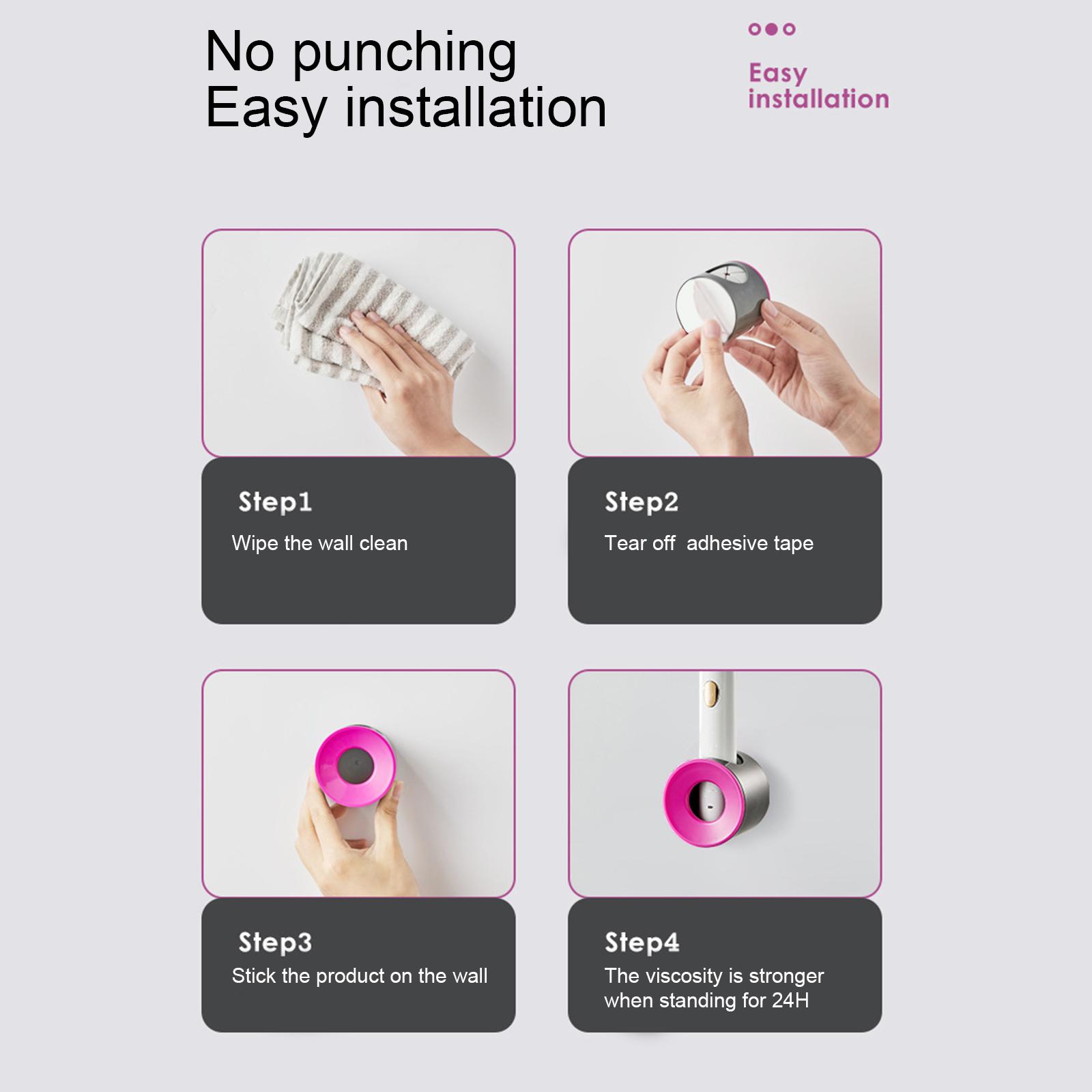 

Держатель для электрической зубной щетки без отверстий с прочным клеем, простой и практичный