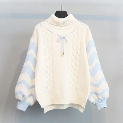 Neu eingetroffene, lockere Strickwaren mit Laternenärmeln für Damen, warmer Winterpullover