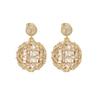 Nidin Light Luxury 3D Ball Drop Earrings For Women Shiny Baguette Cubic Zirconia Paved Round Wedding Party Prom Jewelry Gifts