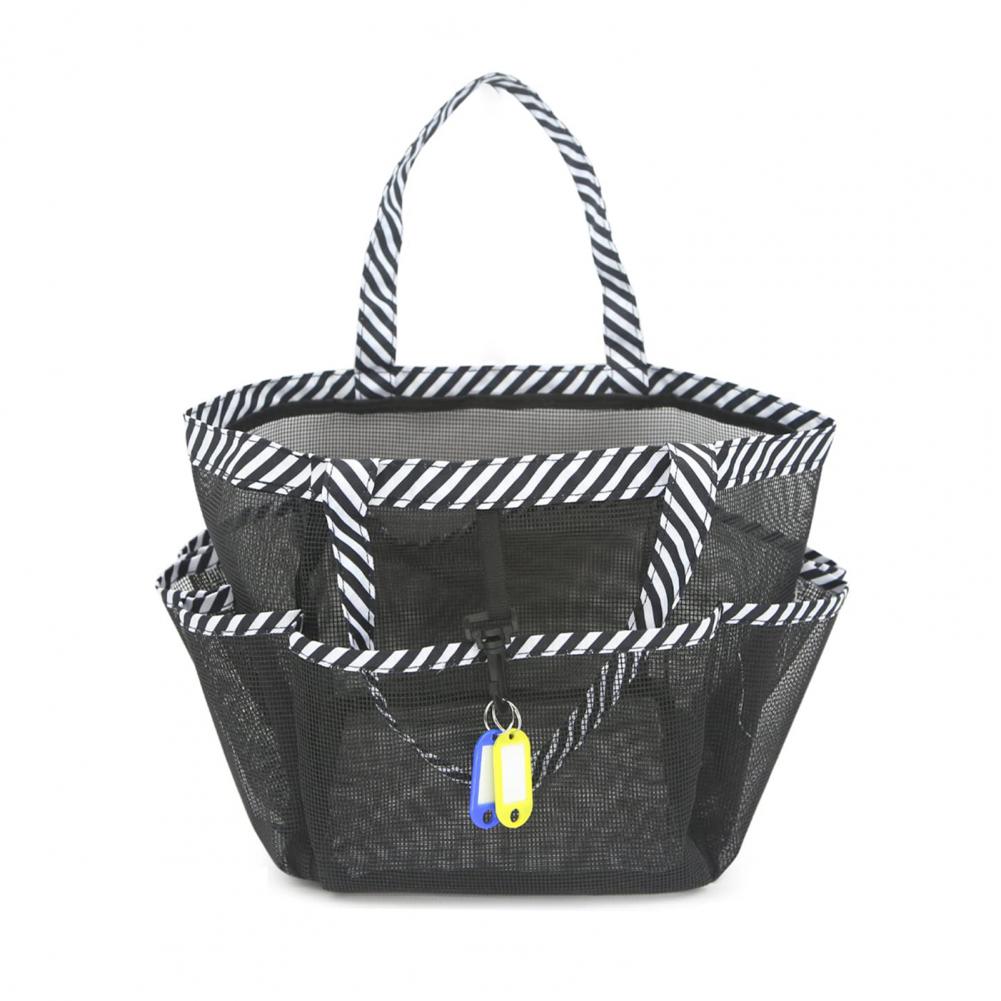 8Pocket Mesh Toiletry Bag Hanging Waterproof Bathroom Shower Bag Beach College Dorm Hanging Shower Organizer Portable Travel Bag