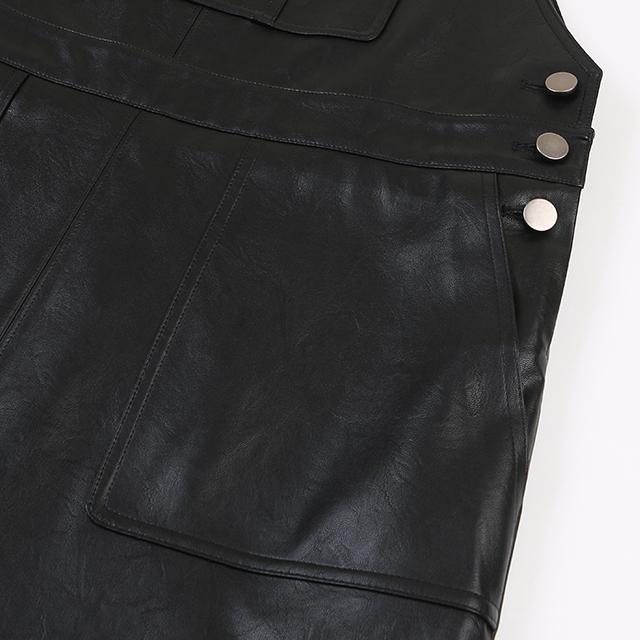 Rap Leather Mini Overalls Dress Aq4Loa61