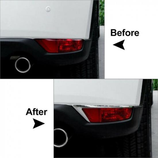 2x ABS Chrome Rear Bumper Fog Light Lamp Cover Trim Fits Mazda CX-5 CX5 2017-21