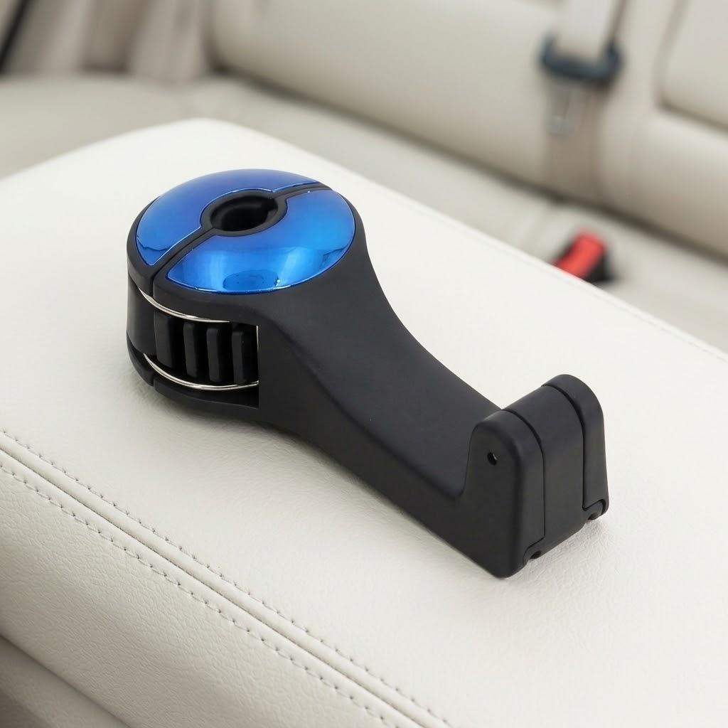 

2 in 1 Car Back Seat Headrest Hook Mobile Phone Holder Hanger for Bag Purse Grocery Shopping Storage Organizer синій