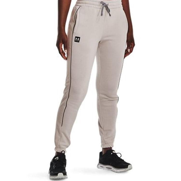 Under Armour Side Stripe Logo Vintage Drawstring Joggers Women Joggers Gray 1374109-592