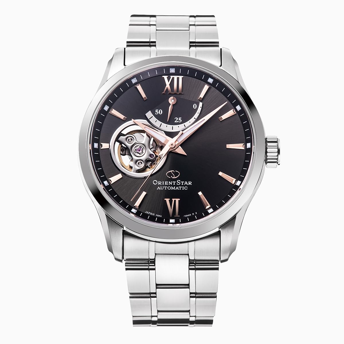 

[ORIENT STAR] Men s Automatic Watch - Semi-Skeleton Mechanical, Made in Japan, 2-Year Domestic Warranty, Open Heart Design, Model RK-AT0009N, Brown