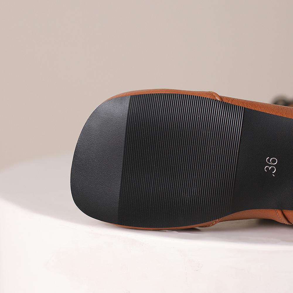 White Brown Women Mid Calf Boots Med Wedge Heel Big Size 50