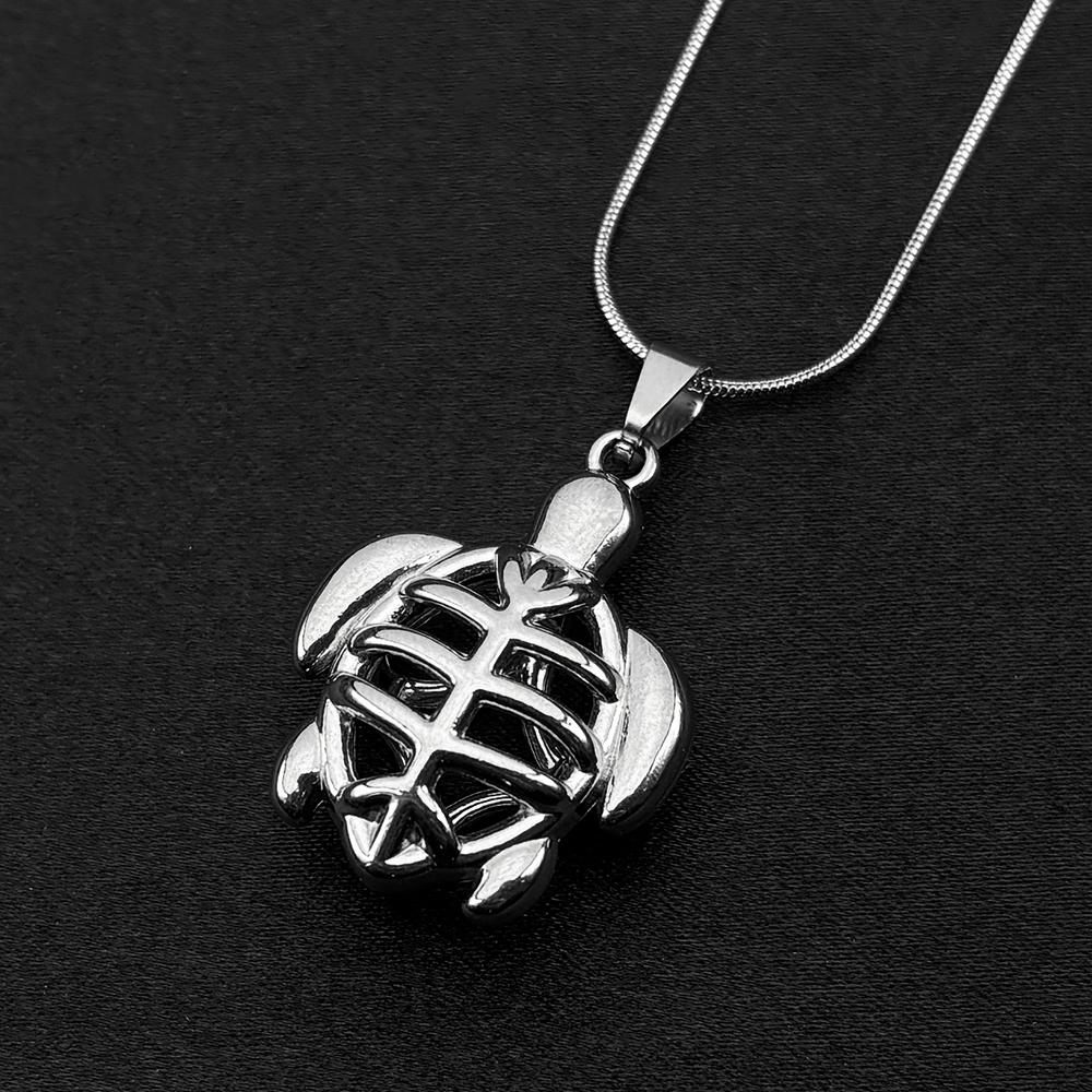 Hiphop Sea Turtle Hollow Chain For Women Men Stainless Steel Silver Color Party Y2K Trendy Ocean Necklace Jewelry Accessory