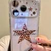 ins simple personality leopard print star suitable for apple 17anyard mobile phone case 15promax advanced sense girl heart protective case 14iPhone16