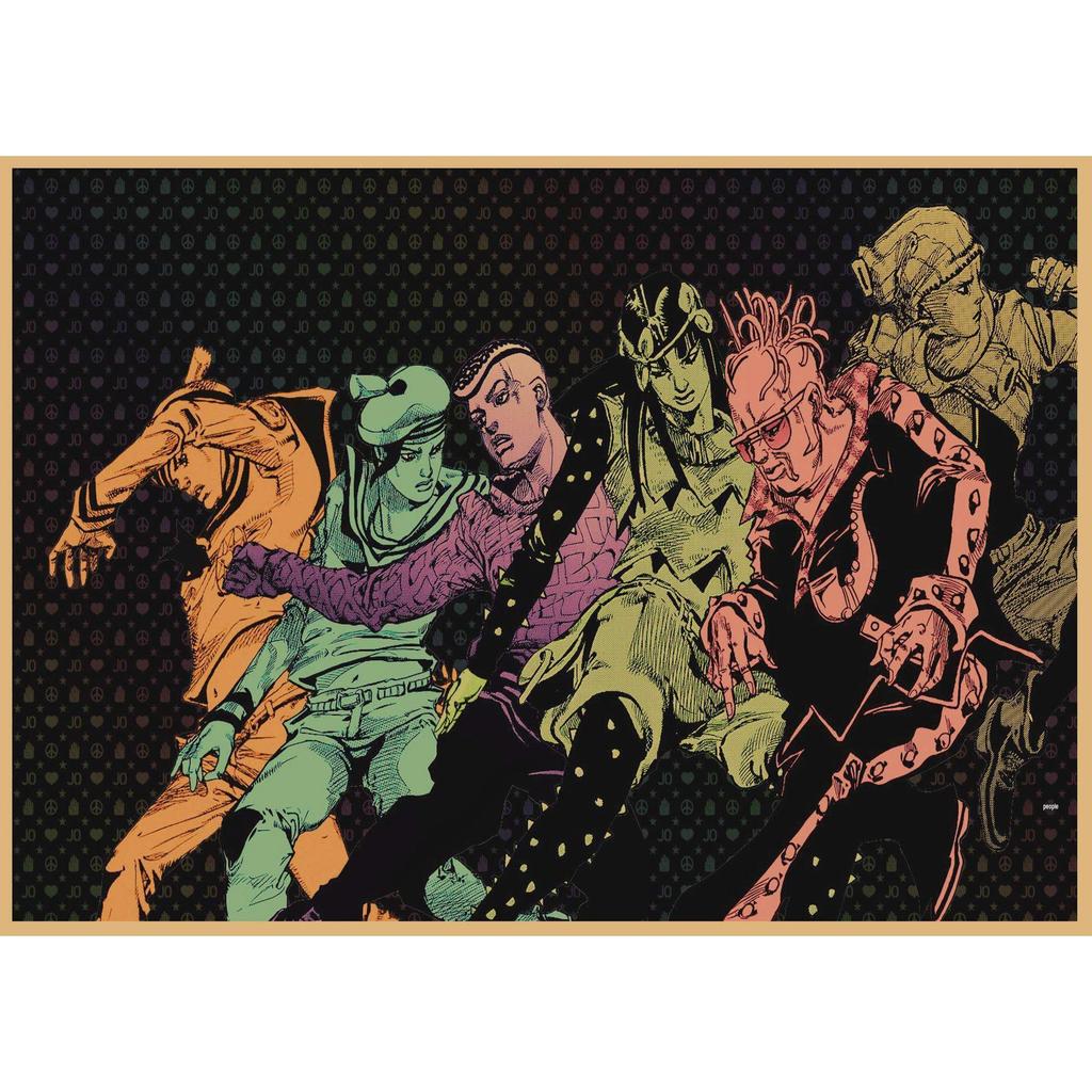 JoJo's Bizarre Adventure Retro Kraftpapier Poster - Japanische Anime Dekoration für Bar, Restaurant oder Café.
