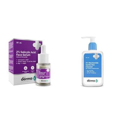Siero Derma Co 2% Acido Salicilico con Amamelide e detergente delicato Derma Co 2% Niacinamide per pelli sensibili - 125 ml