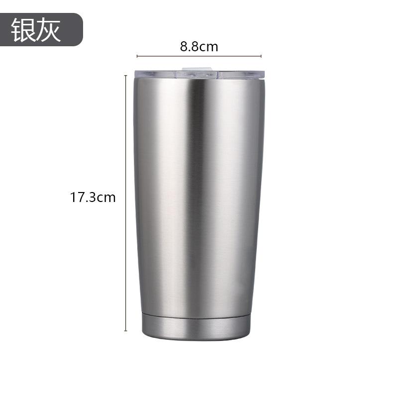 

20oz 304 Stainless Steel Insulated Thermos Cups, Double-Wall Vacuum Insulation, Coffee/Beer/Party Cups with Spill-Proof Lid 20oz срібний